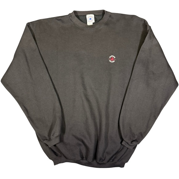 Vintage Converse All Star Embroidered Logo Black Sweatshirt Crewneck XL - Picture 1 of 9